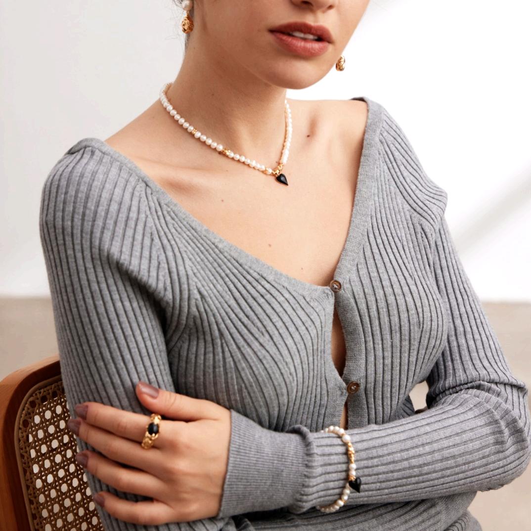 Heart-Shaped Pearl Glaze Bracelet