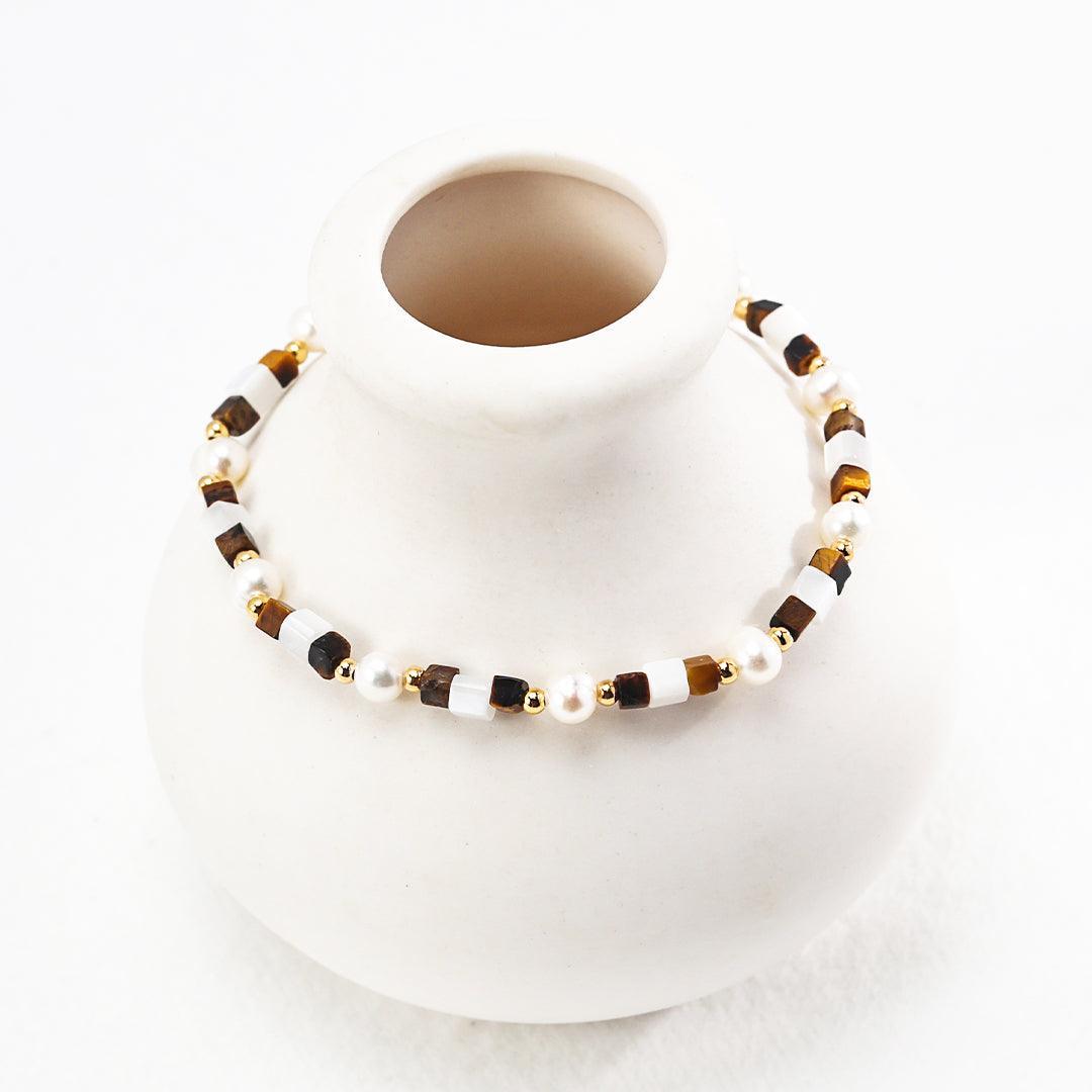Positive Energy Tiger Eye Stone Pearl Bracelet
