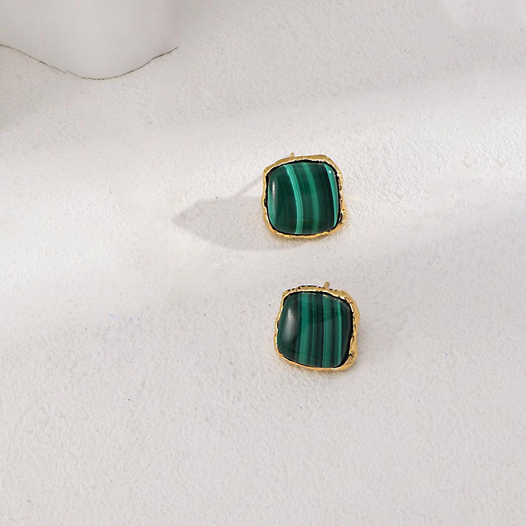 925 Sterling Silver Malachite Earrings