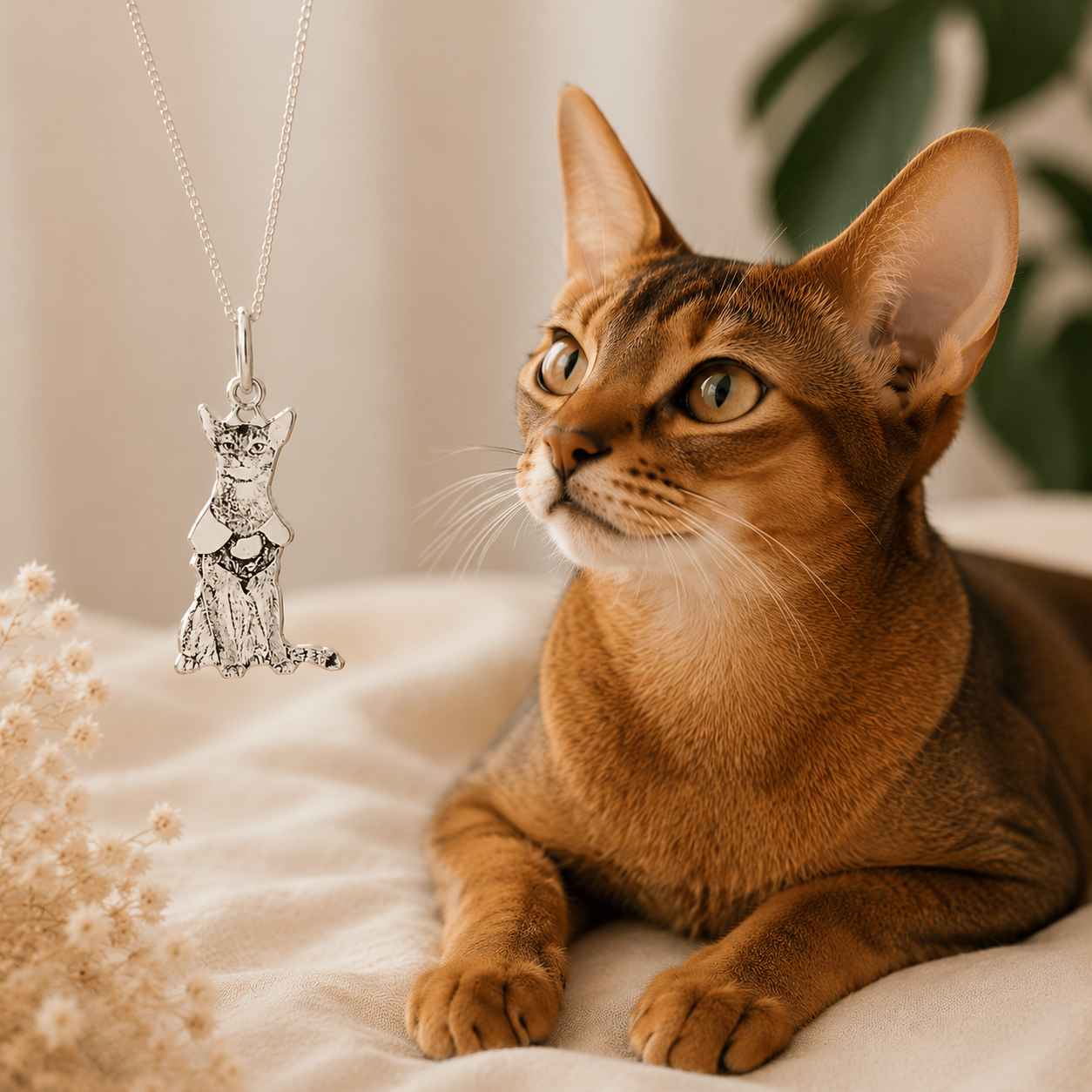 Personalized Pet Silhouette Portrait Pendant
