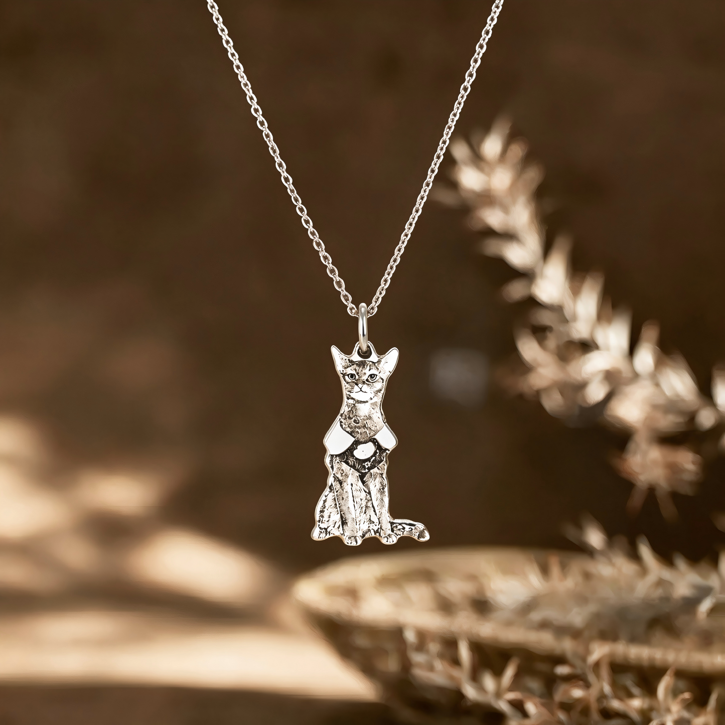 Personalized Pet Silhouette Portrait Pendant
