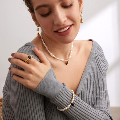 Heart-Shaped Pearl Glaze Bracelet