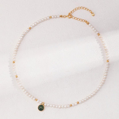 Agate Pearl Necklace Jewelry