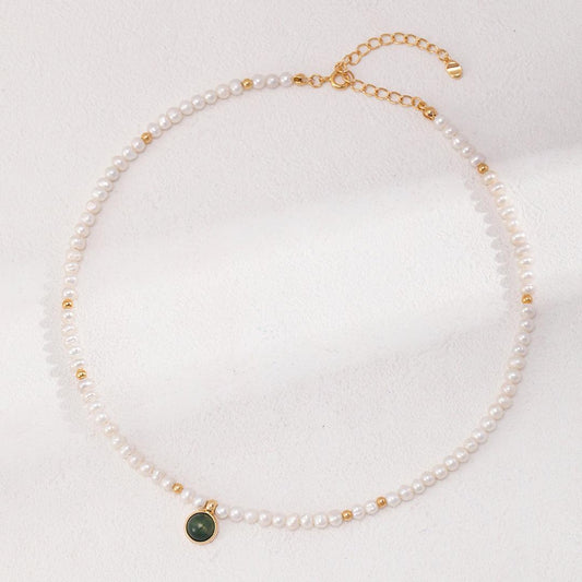 Agate Pearl Necklace Jewelry