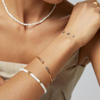 925 Silver Natural Silk Shell Pearl Bracelet