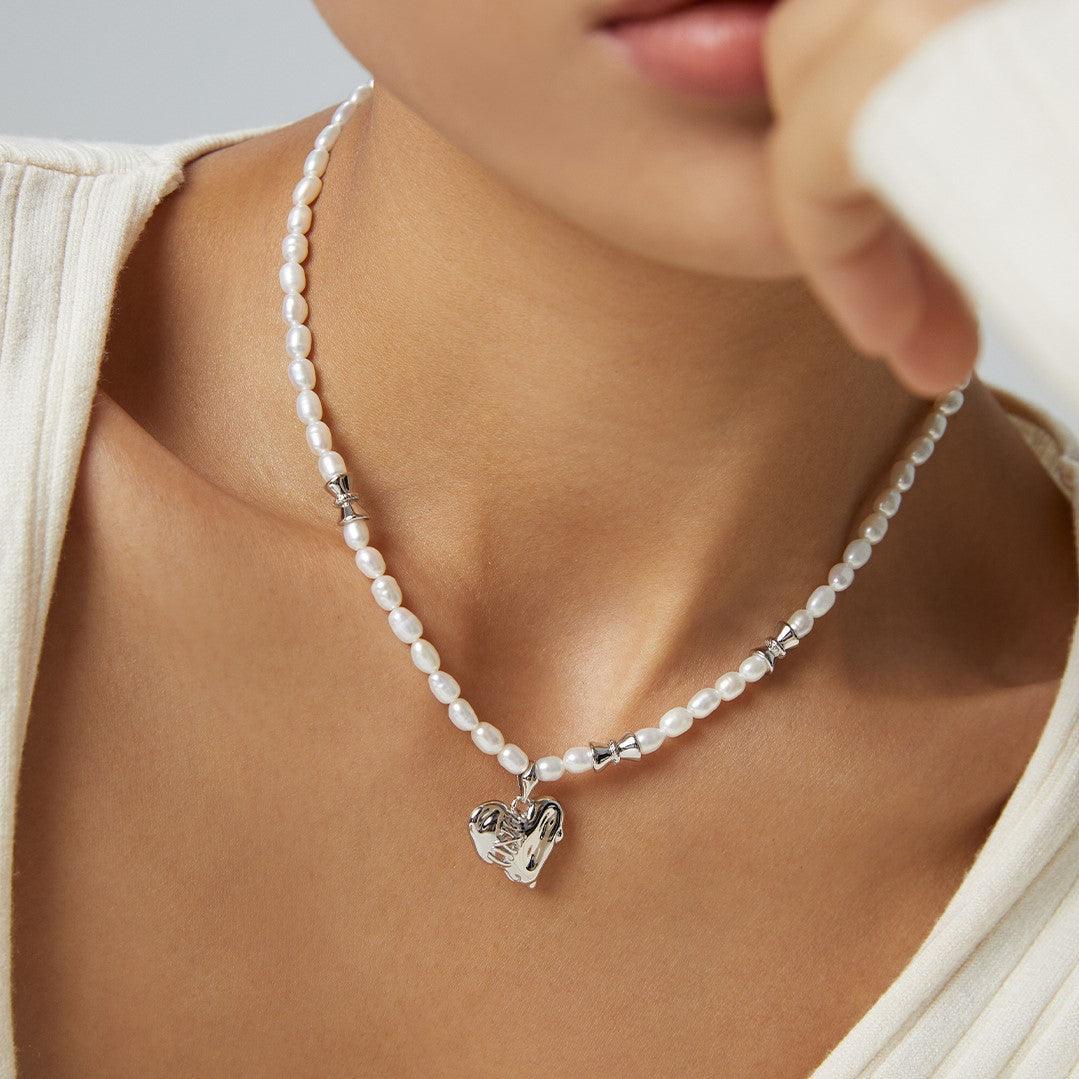 Heart Shape Pearl Necklace Jewelry