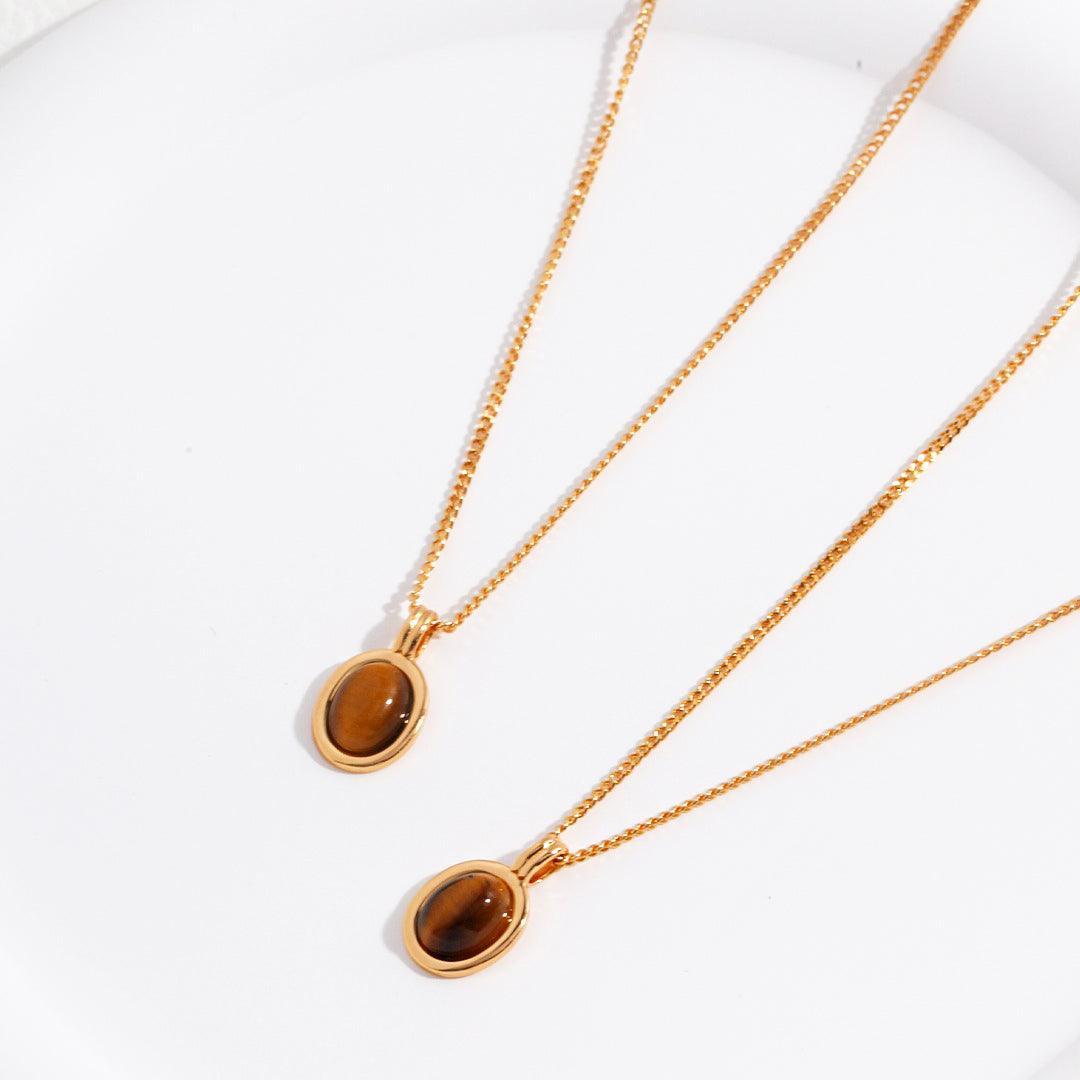 Tiger Eye Pearl Necklace Set
