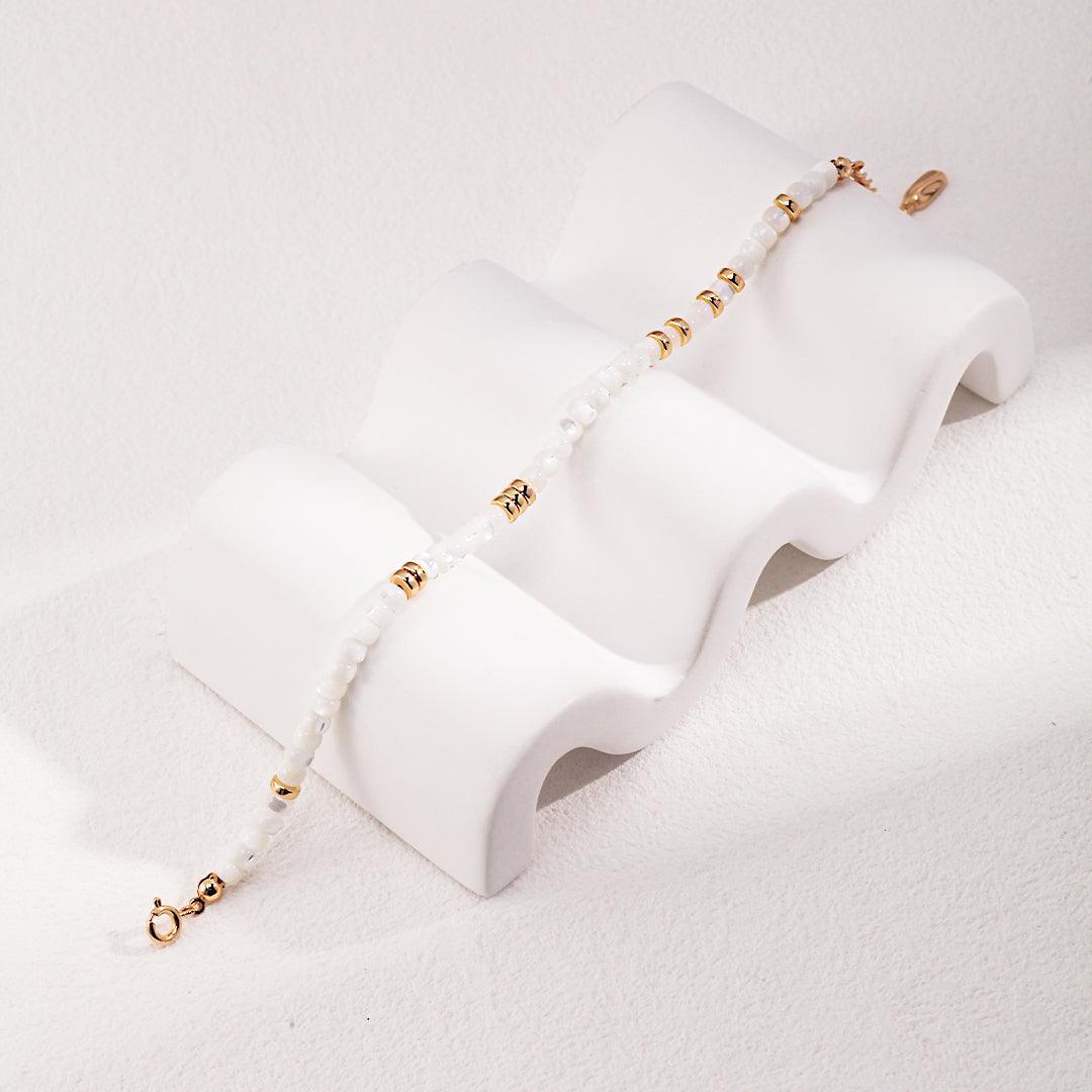 925 Silver Natural Silk Shell Pearl Bracelet