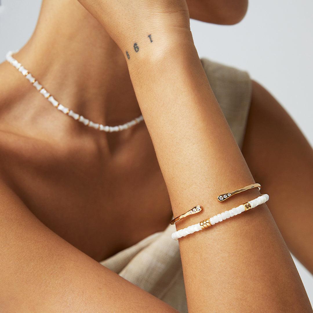 925 Silver Natural Silk Shell Pearl Bracelet