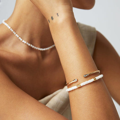 925 Silver Natural Silk Shell Pearl Bracelet