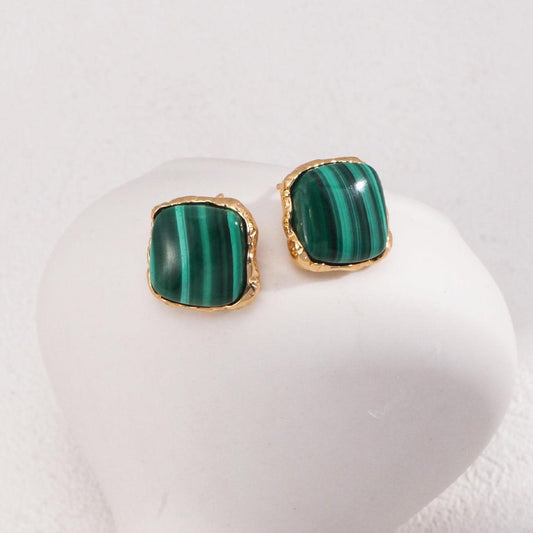 925 Sterling Silver Malachite Earrings