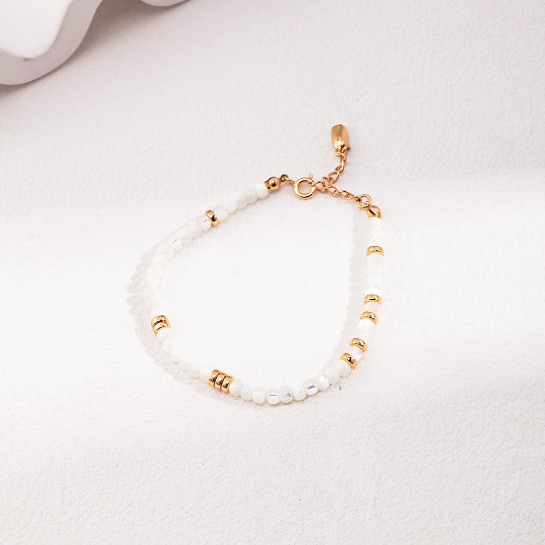 925 Silver Natural Silk Shell Pearl Bracelet