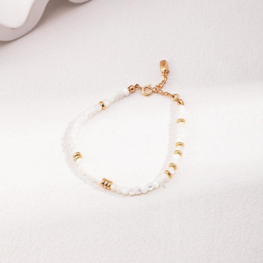 925 Silver Natural Silk Shell Pearl Bracelet