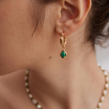 Miracle-Sterling Silver Malachite Earrings