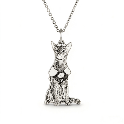 Personalized Pet Silhouette Portrait Pendant